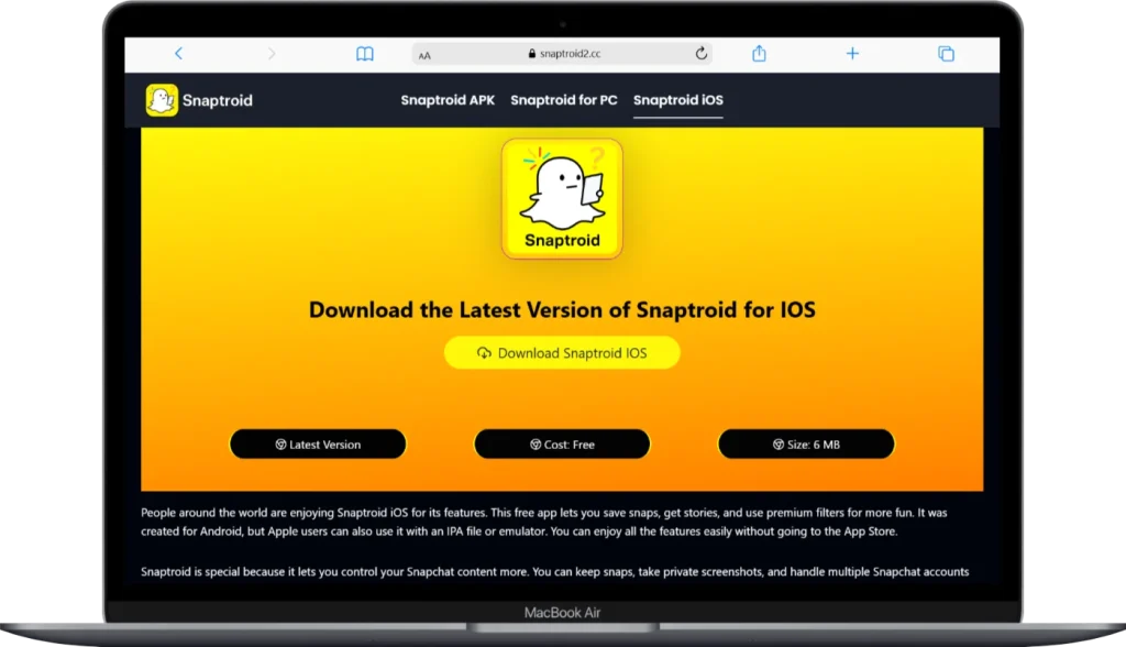 How to download Snaptroid for Macbook
